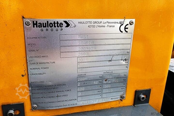 Przegubowa teleskopowa platforma robocza Haulotte STAR 10 Electric, 10m Working Height, 3m Reach, 20