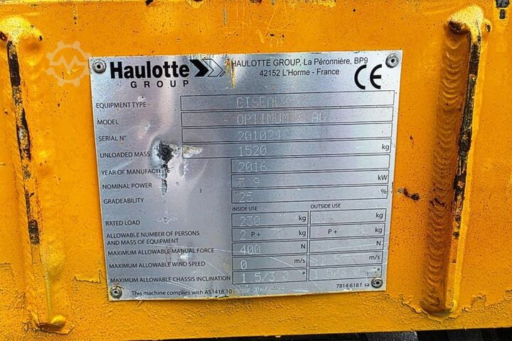 Podnośnik nożycowy Haulotte Optimum 8 Electric, 7.77m Working Height, 230kg Ca