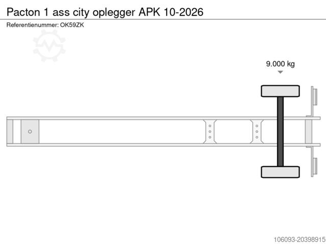 Koffer Pacton 1 ass city oplegger APK 10-2026