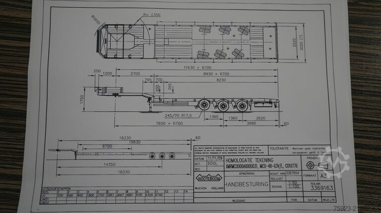 Caricatore semi basso Nooteboom Semi low loader trailer