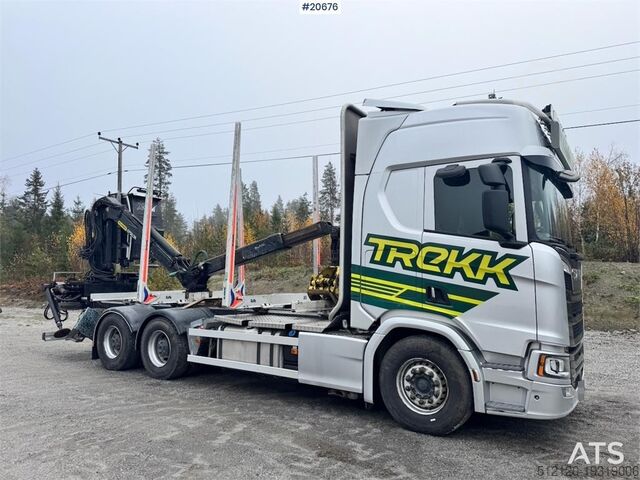 Houthouder Scania R650 6x4 Timber truck w/ Epsilon M110L. WATCH VIDE