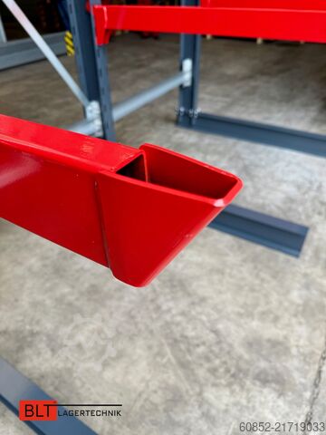 Fribärande ställ, kraftigt ställ för långt gods ca. 4 lfm. Kragarmregal H: 400cm ,Fuß +3 650 kg Belastung pro Arm , Langgutregal