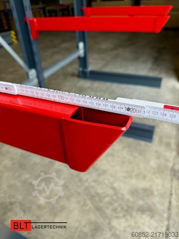 Fribärande ställ, kraftigt ställ för långt gods ca. 4 lfm. Kragarmregal H: 400cm ,Fuß +3 650 kg Belastung pro Arm , Langgutregal