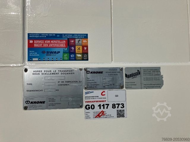 Wissellaadbak oplegger KRONE Wechselbrücke Koffer