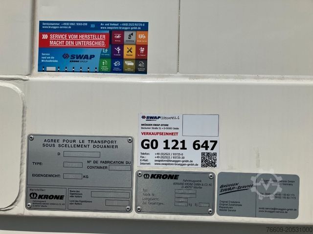 Wissellaadbak oplegger KRONE Wechselbrücke Koffer