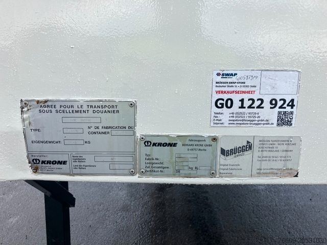 Wissellaadbak oplegger KRONE Wechselbrücke Koffer