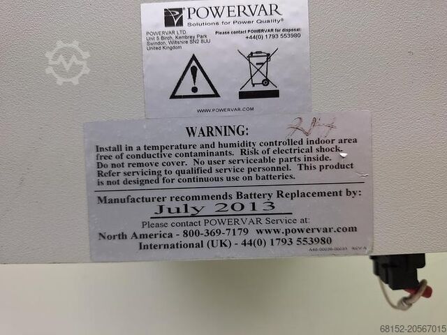 Powervar UPM UPS Stroomvoorziening Powervar UPM UPS