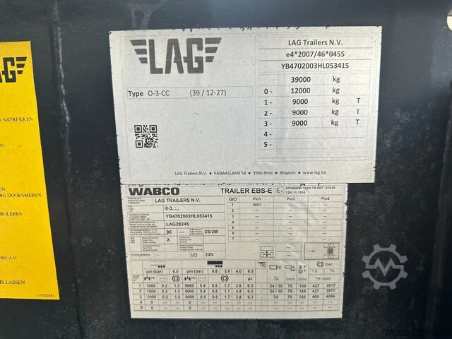 Transport de conteneurs LAG N/A 20FT/30FT ADR Chassis / BPW DRUM / ADR (EXI...