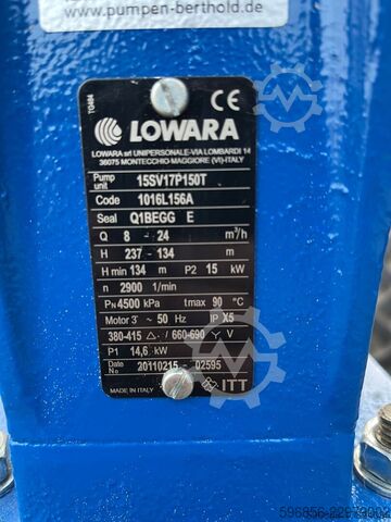 Lowara pumpe 15SV17P150T 8-24 m³/t 15 kW Lowara 15SV17P150T