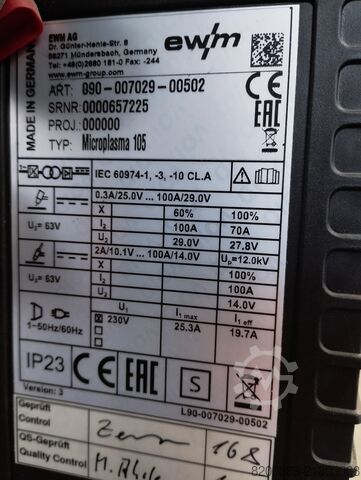 EWM Microplasma 105 (0,3-100A) EWM Microplasma 105