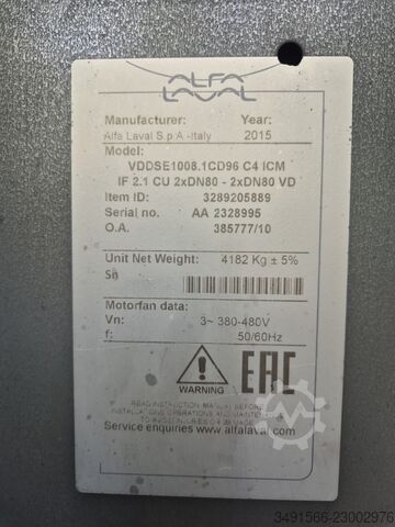 Alfa Laval ısı değiştirici/soğutucu Alfa Laval VDDSE 1008.1