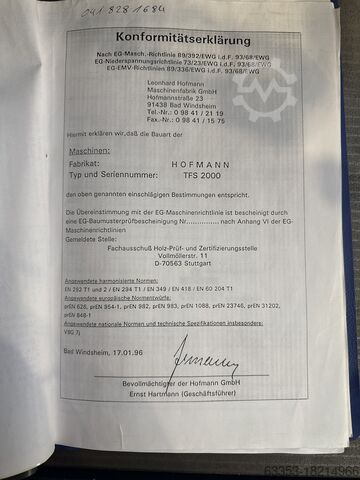 Freesmachine met draaibare as Hofmann TFS 2000