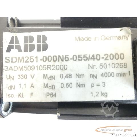 Motor ABB ABB SDM251-000N5 Servomotor SN 5010268