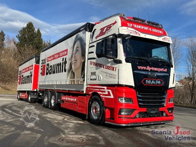 Φορτηγό πλατφόρμα με μουσαμά MAN TGX 26.510 6x2-4 LL Pritsche + Anhänger