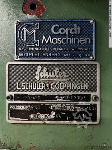 Excentrische pers met enkele kolom SCHULER PdR63-450