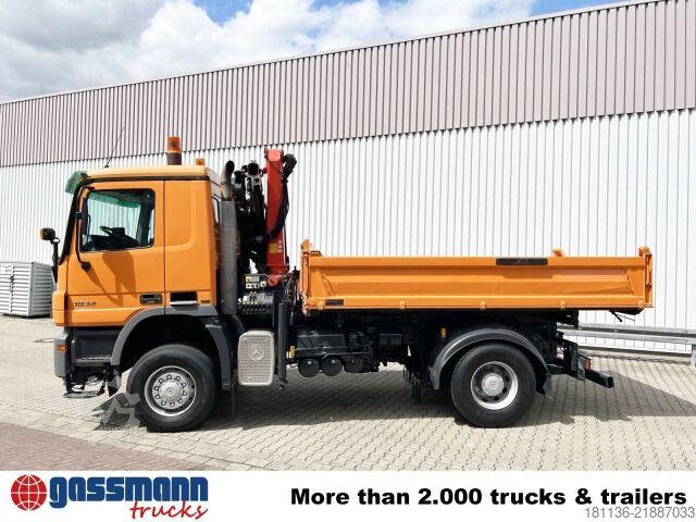 Kipper LKW Mercedes-Benz Actros 1832 AK 4x4, Winterdienstaustattung, Kran