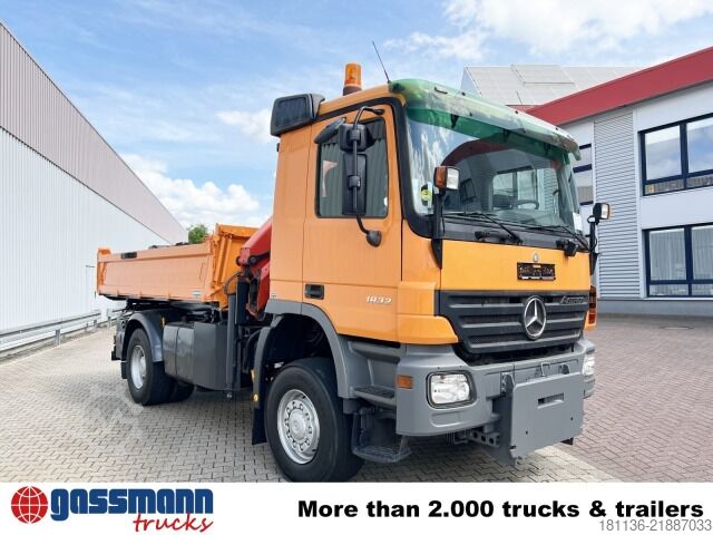 Kipper LKW Mercedes-Benz Actros 1832 AK 4x4, Winterdienstaustattung, Kran
