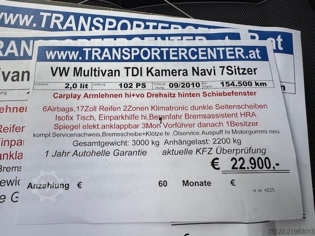 Minibus VW T5 Multivan 7-Sitzer - Kamera, CarPlay