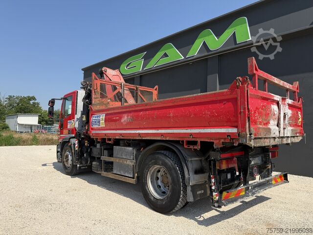 Camião basculante Iveco Eurocargo 180E28 Kipper Kran FASSI