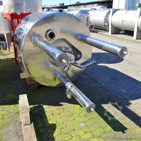 1700 liter verwarmbaar/koelbaar drukvat gemaakt van V4A met emmerroerwerk  