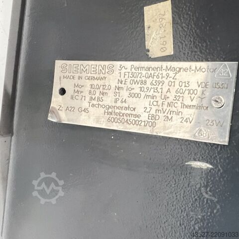 Motore SIEMENS 1FT3072-0AF61-9-Z