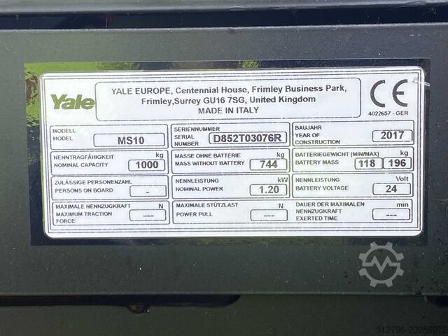 Wózek podnośnikowy ręczny Yale MS10