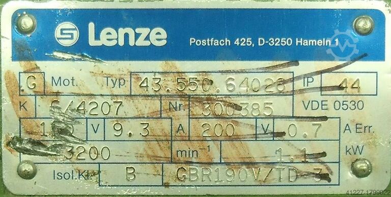 Motorreductor de 1,1 kW, 320 rpm Lenze 43.550.64026