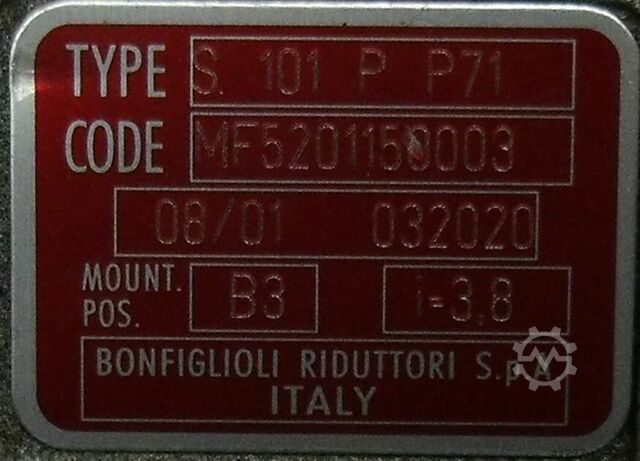 Motorreductor 0,37 kW 52 rpm Bonfiglioli BN7/B4