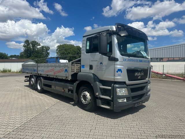 Flatbed truck MAN TGS 26.320 / 6x2-4 / Stahltransporte / Lift Lenk