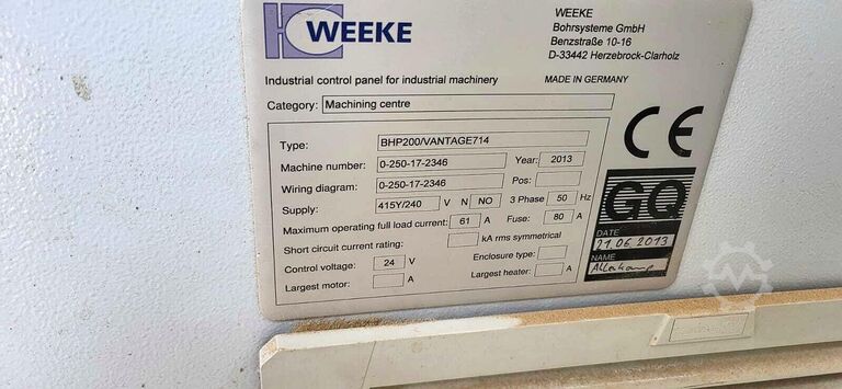 Obradni centar Weeke BHP 200 Vantage 714