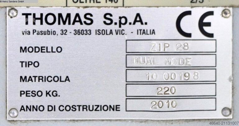 Serra de fita THOMAS ZIP 28 DUAL MODE