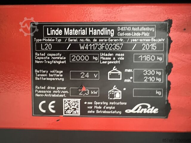 L 20 i (1173) * DEMO!! Triplex FFL!! LINDE L 20 i ( 1173 ) * DEMO !! Triplex FFL !!