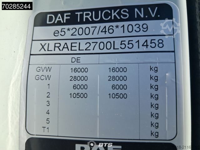 Valníkový nákladní automobil s plachtou DAF XB 290 4X2 FA VDC 16t - Curtainsider Junge