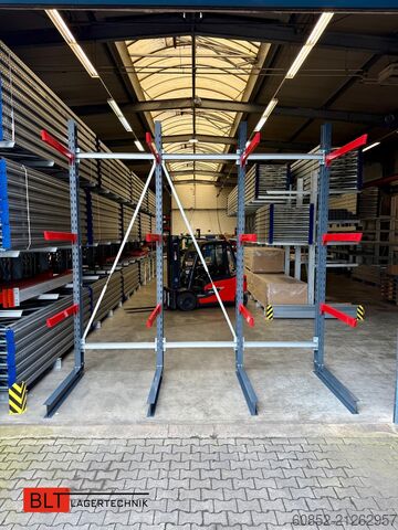 Draagarmstellingen, zware stellingen voor lange goederen ca. 4 lfm. Kragarmregal H: 400cm ,Fuß +3 650 kg Belastung pro Arm , Langgutregal