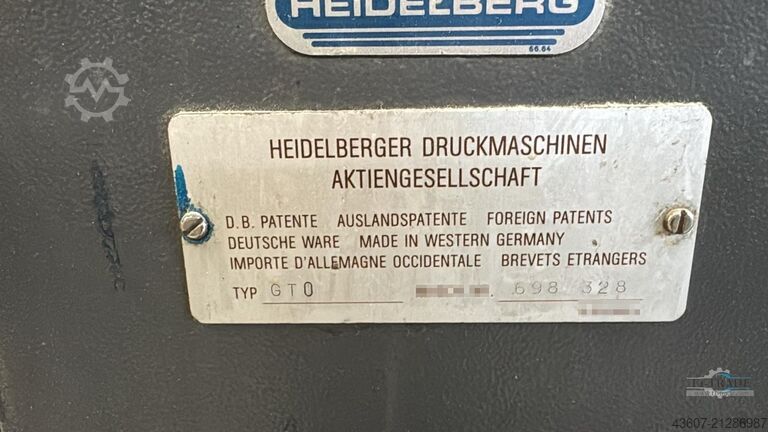 1 Farben Offsetdruckmaschine / 1 Color Offset Press Heidelberg GTO46+ N+P
