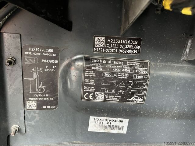 Wózek widłowy LPG Linde H20T-01