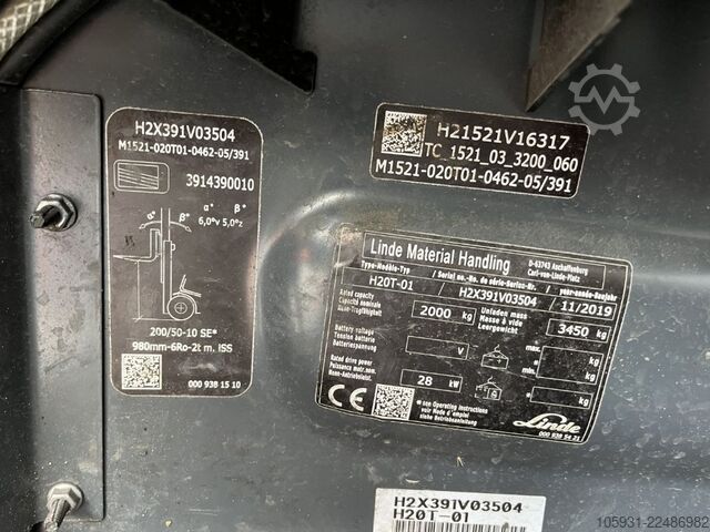 Wózek widłowy LPG Linde H20T-01