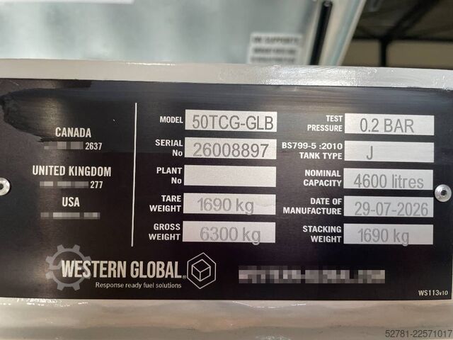 Mijloace de depozitare Western Global - 40TCG - 4.500 Liter fuel Tank - DPX-31004