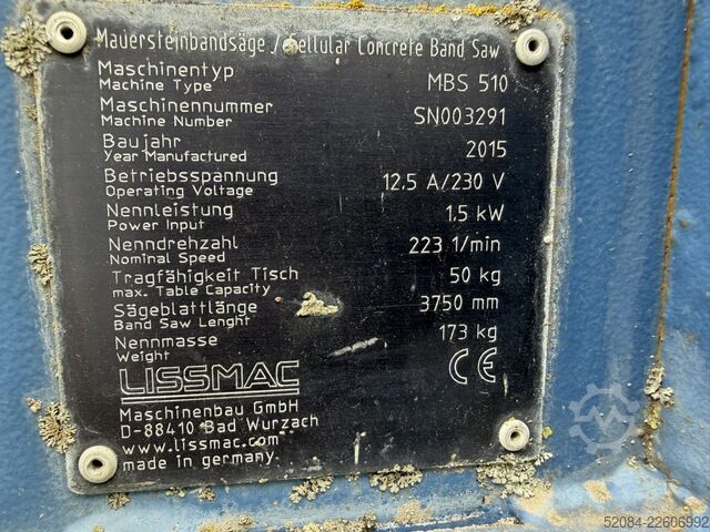 Lissmac mašina za sečenje zidnih traka Lissmac MBS-510