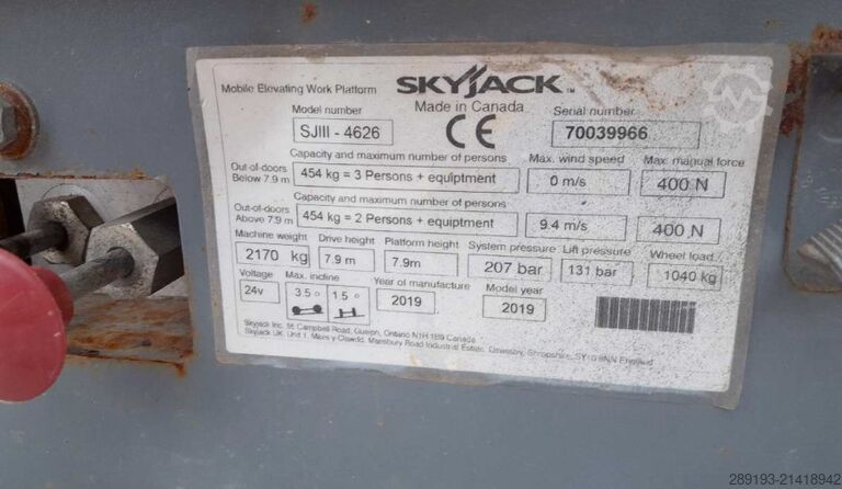 Hoogwerker knikmachines Skyjack SJ III 4626 Elektro 9,92 m