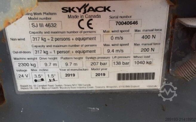 Hoogwerker knikmachines Skyjack SJ III 4632 Elektro 11,75 m