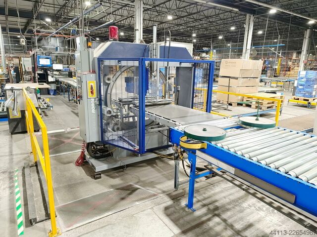 Linha de embalamento com caixa de cartão ROBOPAC + AUTOMATECH + KUKA ROBOPAC, Model Orbit 12