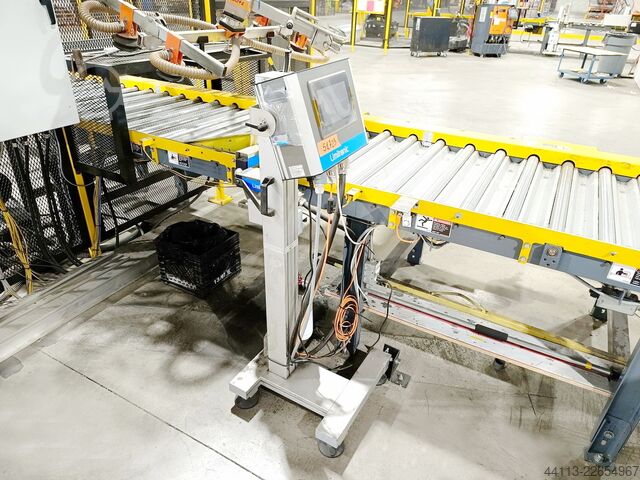 Linha de embalamento com caixa de cartão ROBOPAC + AUTOMATECH + KUKA ROBOPAC, Model Orbit 12