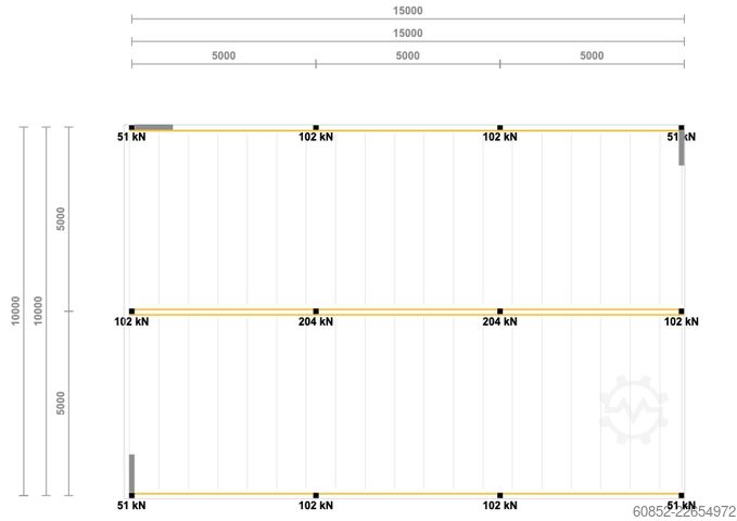 Plataforma de armazenamento 10x15m Lagerbühne , Belastung : 500kg/qm Unterkante: 3,0m , ca. 150qm Systembühne