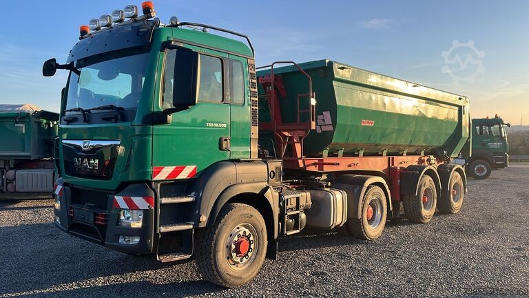 Tipper Truck MAN TGS 18.500 4x4H BLS with 2010 Kempf SKM 31/2 SR tipper semi-trailer