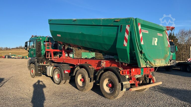 Tipper Truck MAN TGS 18.500 4x4H BLS with 2010 Kempf SKM 31/2 SR tipper semi-trailer