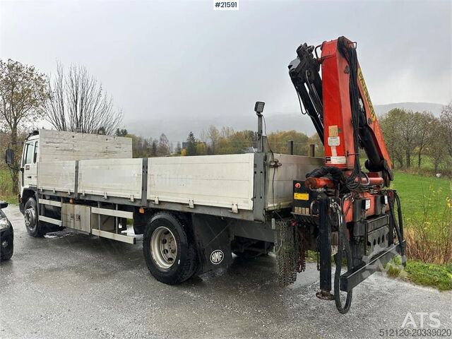 Crane Volvo FL 6 flatbed truck w/ rear mounted crane. WATCH VI