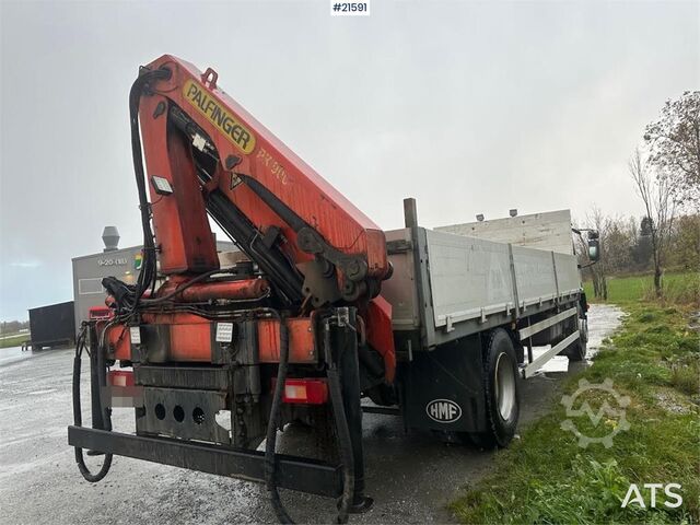 Crane Volvo FL 6 flatbed truck w/ rear mounted crane. WATCH VI