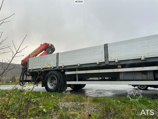 Crane Volvo FL 6 flatbed truck w/ rear mounted crane. WATCH VI