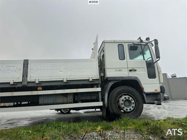 Crane Volvo FL 6 flatbed truck w/ rear mounted crane. WATCH VI